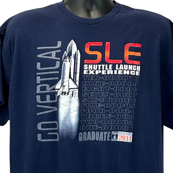 NASA SLE Graduate T Shirt Space Shuttle Launch Experience 2011 Blue XL X-Large - Picture 1 of 7